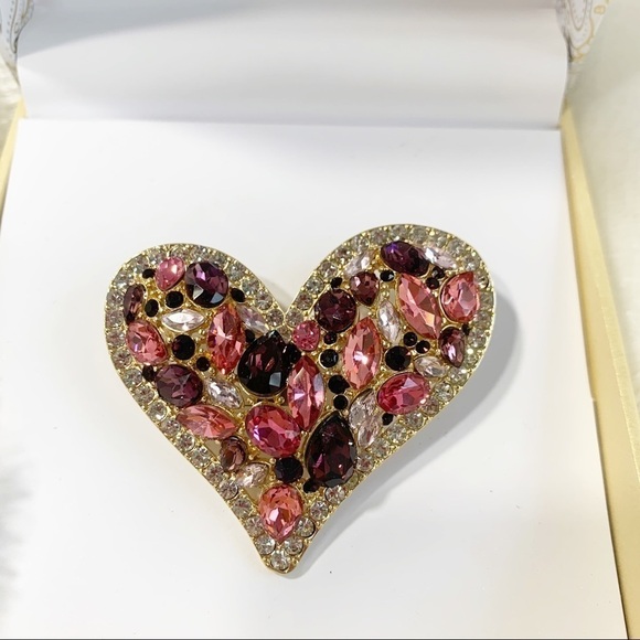 Charter Club Jewelry - Charter Club heart shaped brooch gold and jewel